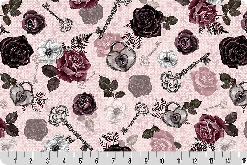 Cuddle Fabric Secret Crush Black Cherry Digital Minky