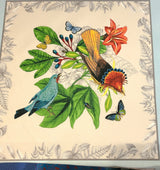 Fabric Panel Secret Escape Exotic Birds and Butterflies Blue 24x44 Elizabeth's Studio
