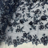 3D Beaded Floral Lace Fabric