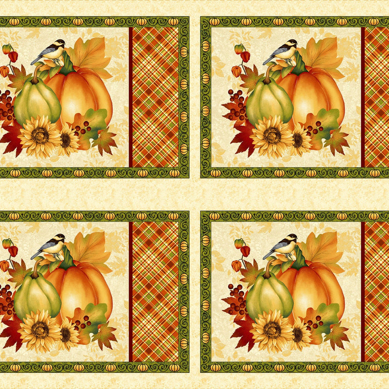 Quilting Cotton Seeds of Gratitude Holiday Cream Placemats Studio E
