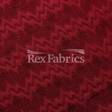 Seismic Lace Nylon Spandex Lace Fabric - 4-Way Stretch Chevron Pattern, 58/60" Width, 6 Colorways (1 Yard)