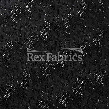 Seismic Lace Nylon Spandex Lace Fabric - 4-Way Stretch Chevron Pattern, 58/60" Width, 6 Colorways (1 Yard)