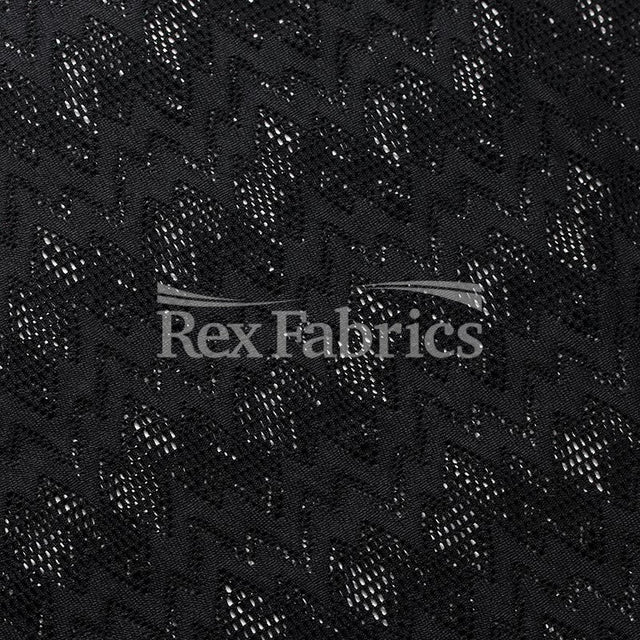 Seismic Lace Nylon Spandex Lace Fabric - 4-Way Stretch Chevron Pattern, 58/60" Width, 6 Colorways (1 Yard)