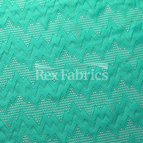 Seismic Lace Nylon Spandex Lace Fabric - 4-Way Stretch Chevron Pattern, 58/60" Width, 6 Colorways (1 Yard)
