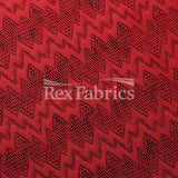 Seismic Lace Nylon Spandex Lace Fabric - 4-Way Stretch Chevron Pattern, 58/60" Width, 6 Colorways (1 Yard)