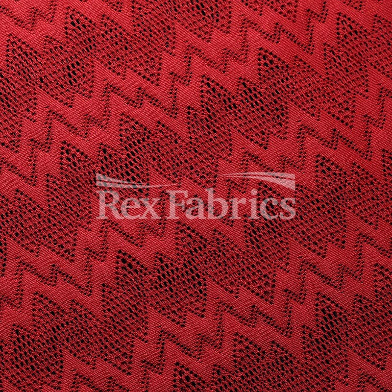 Seismic Lace Nylon Spandex Lace Fabric - 4-Way Stretch Chevron Pattern, 58/60" Width, 6 Colorways (1 Yard)