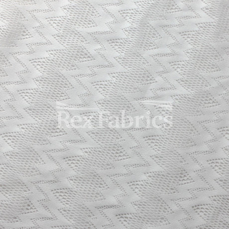 Seismic Lace Nylon Spandex Lace Fabric - 4-Way Stretch Chevron Pattern, 58/60" Width, 6 Colorways (1 Yard)