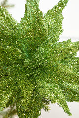 22" Green Sequin Glitter Poinsettia Stem