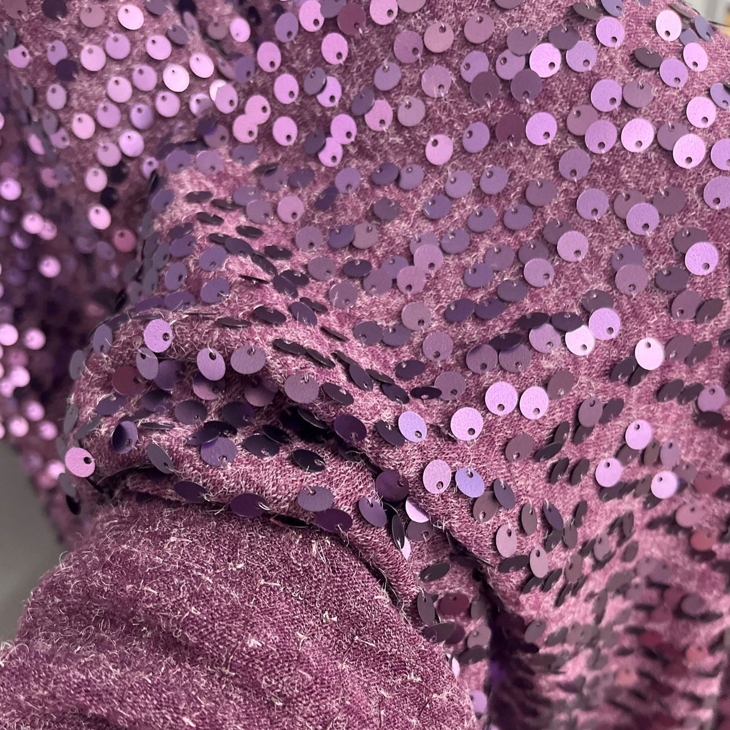 1 Yard Wine Sequined Fabric Embroidered on Stretch Polyester Jersey Net Mesh 60 Inch Width