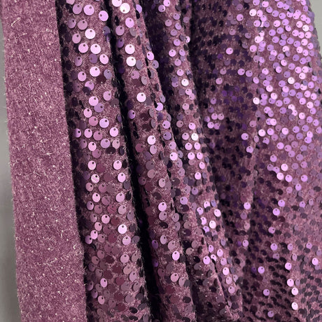 Sequined Polyester Jersey Net Mesh Fabric 4-Way Stretch