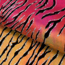 Serengeti Foil Glittered Flocked Stretch Spandex Fabric - Lime/Green, Yellow/Hot Pink, Purple/Hot Pink, 56/58" Width, 4-Way Stretch (1 Yard)