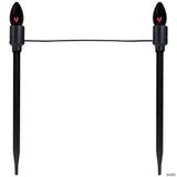 Set of 10 Purple C9 Bulb Halloween Pathway Markers - 8.75ft Black Wire