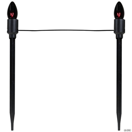 Set of 10 Purple C9 Bulb Halloween Pathway Markers with 8.75ft Black Wire
