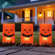 Set of 3 Jack-O-Lantern Halloween Luminary Pathway Markers - 5ft Black Wire
