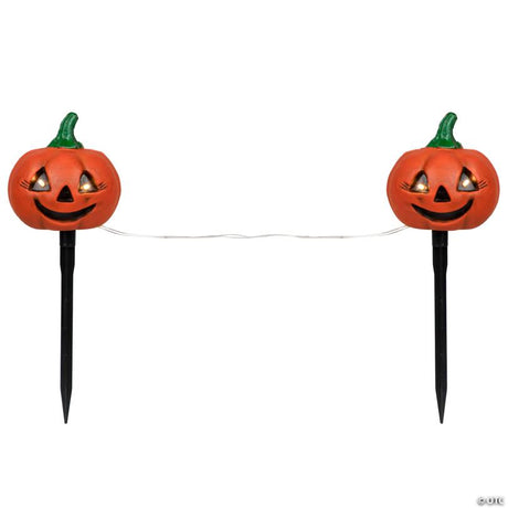 RADYAN Set of 3 Lighted Jack-O-Lantern Halloween Pathway Markers for Yards shown in a clear product image