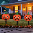 Set of 3 Lighted Jack-o-Lantern Halloween Pathway Markers