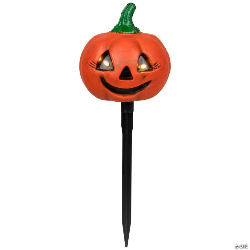 Set of 3 Lighted Jack-o-Lantern Halloween Pathway Markers