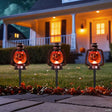 Set of 3 Orange Flickering Halloween Jack O’ Lantern Pathway Markers Outdoor Decor