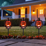 Set of 3 Orange Flickering Halloween Jack O’ Lantern Pathway Markers Outdoor Decor