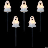 Set of 5 Ghost Shaped Halloween Pathway Markers - 3.75ft Black Wire