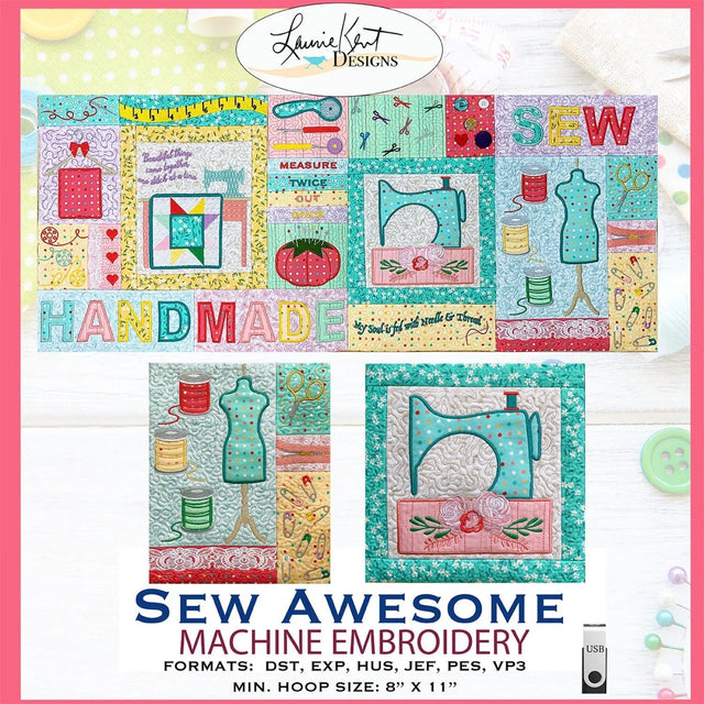 Embroidery Pattern Sew Awesome USB