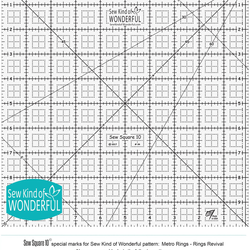 Plastic Quilting Ruler 10in Square Clear