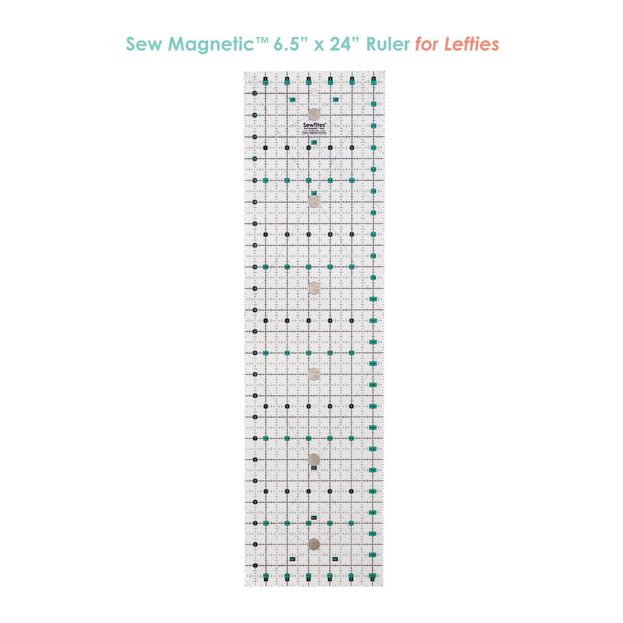 Sew Magnetic Acrylic Fabric - Turquoise And Black Imprint, 6.5" X 24" (1 Unit)