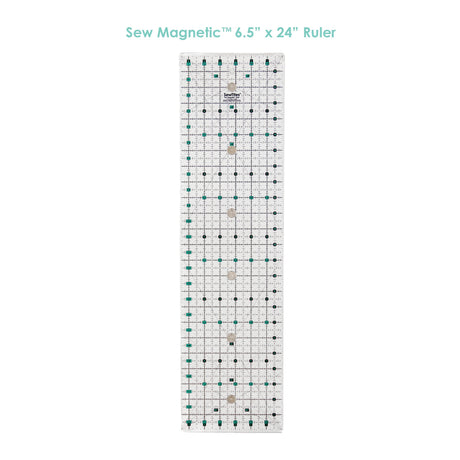 Sew Magnetic Acrylic Fabric - Turquoise And Black Imprint, 6.5" X 24" (1 Unit)