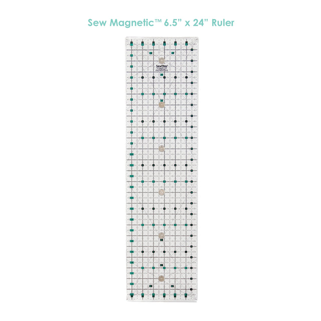 Sew Magnetic Acrylic Fabric - Turquoise And Black Imprint, 6.5" X 24" (1 Unit)