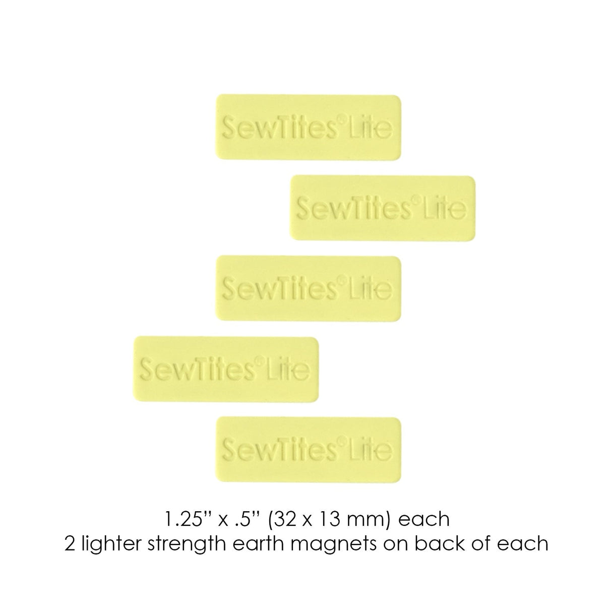 SewTites Lite Bar Magnetic Sewing Pins - Low Strength Magnets, 1.25" X .5" (5 Pack)