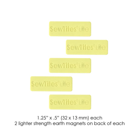 SewTites Lite Bar Magnetic Sewing Pins - Low Strength Magnets, 1.25" X .5" (5 Pack)