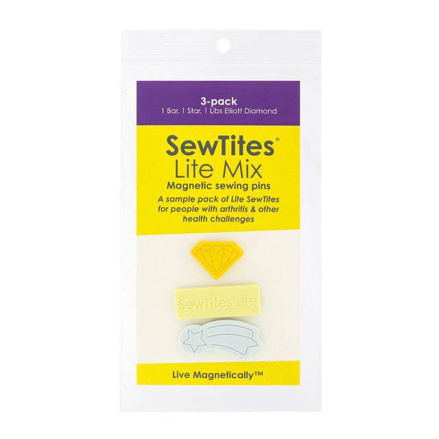 SewTites Lite Mix Magnetic Sewing Pins - Diamond, Lite Star, Lite Bar (3 Pack)