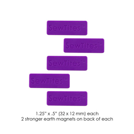 SewTites Minis Magnetic Sewing Pins Fabric - Small EPP Projects, Wool Applique, 1.25" X .5" (5 Pack)