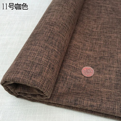 100cm*148cm Solid Color Thick Coarse Linen Sofa Fabric Cotton and Linen Curtain Tablecloth DIY Polyester Linen Fabric 400-500g/m