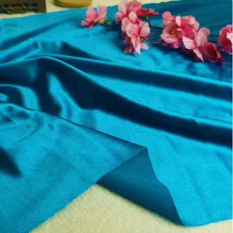 Bright Shiny Stretch Satin Fabric, Spandex Lycra Cloth for Dance Dress, Sports and Yoga Material,Black,White,Blue,By the Meter,