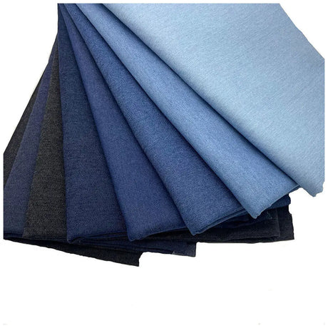 Washed Denim Fabric Cotton Blue Solid Color Thin Light DIY Handmade Dolls Clothing Jeans Skirt Jacket Bag Needlework Material