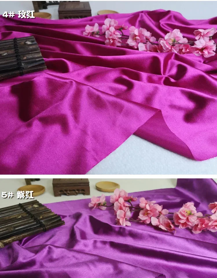 Bright Shiny Stretch Satin Fabric, Spandex Lycra Cloth for Dance Dress, Sports and Yoga Material,Black,White,Blue,By the Meter,