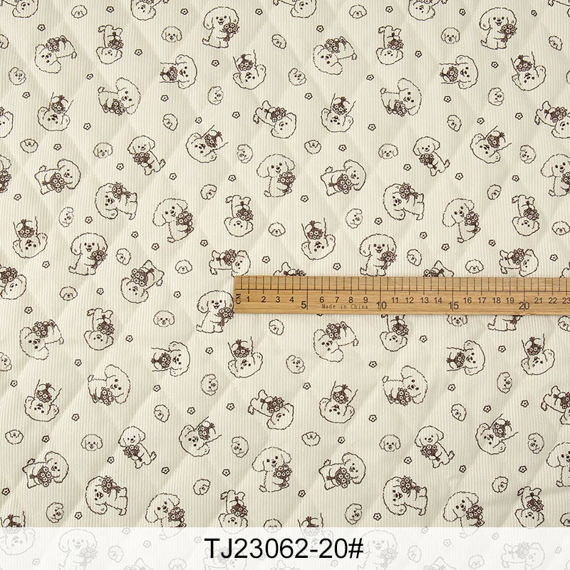 0.5m/1m/2m Thicken Corduroy Strawberry Love Print Quilted with Cotton Fabric for Blanket Children's Clothing DIY Sewing Fabric