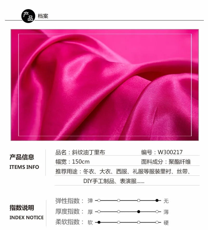 0.5m/1m/2m Satin Fabric Lining Soft and Shiny Silk-Like Material,for Clothing and Lining, Garments, DIY Craft, and Gift Wrapping