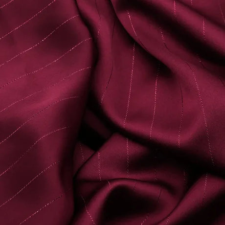 High End Bright Silk Striped Imitation Acetic Acid Fabric Satin Glossy Silk Smooth Drape Feeling Suit Dress Pants Fabric