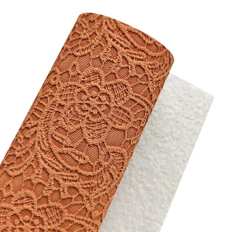 Lace Embossed Faux Leather Vinyl Fabric Sheet Textured Synthetic Leather Faux Vinil For Bows Earrings DIY