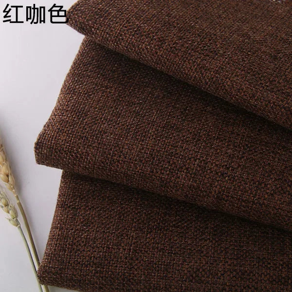 Thickening Solid Color Polyester Linen Fabric Dust-proof Coarse Fabric Canvas Sofa DIY Curtains Tablecloths Seat Cushions Fabric