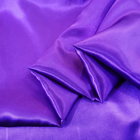 Solid Satin 58" Wide | 1Meter | 2Meters | 5Meters | Silky Charmeuse Scarf Craft DIY Fabric Purple