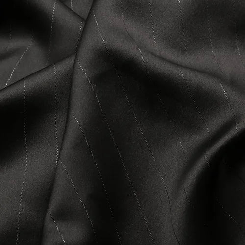 High End Bright Silk Striped Imitation Acetic Acid Fabric Satin Glossy Silk Smooth Drape Feeling Suit Dress Pants Fabric