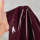 New Wine Red Elastic Shiny Mirror PU Leather Fabric Waterproof Clothing Designer Fabric Sewing Material DIY Tights Pants Clothes