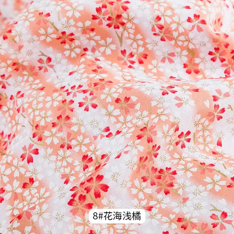 50x145cm Japanese Kimono Bronzed Fabric Sushi Cherry Blossoms Print Cotton Cloth DIY Materials Patchwork Accessories for Sewing