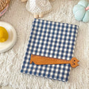 140x50cm Blue Checkered Washed Cotton Fabric for Women Kids DIY Clothing Bags Sewing Textile Accessories