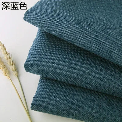 Thickening Solid Color Polyester Linen Fabric Dust-proof Coarse Fabric Canvas Sofa DIY Curtains Tablecloths Seat Cushions Fabric