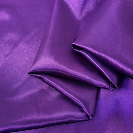 Solid Satin 58" Wide | 1Meter | 2Meters | 5Meters | Silky Charmeuse Scarf Craft DIY Fabric Purple