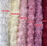 3D Large Rose Embroidered Lace Fabric, Discoloration Flower Children's Applique Clothing, Dress Fashion, RS24458